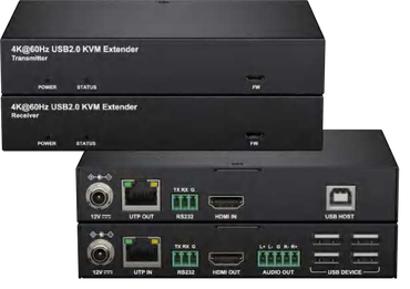 4K@60Hz USB 2.0 KVM Extender